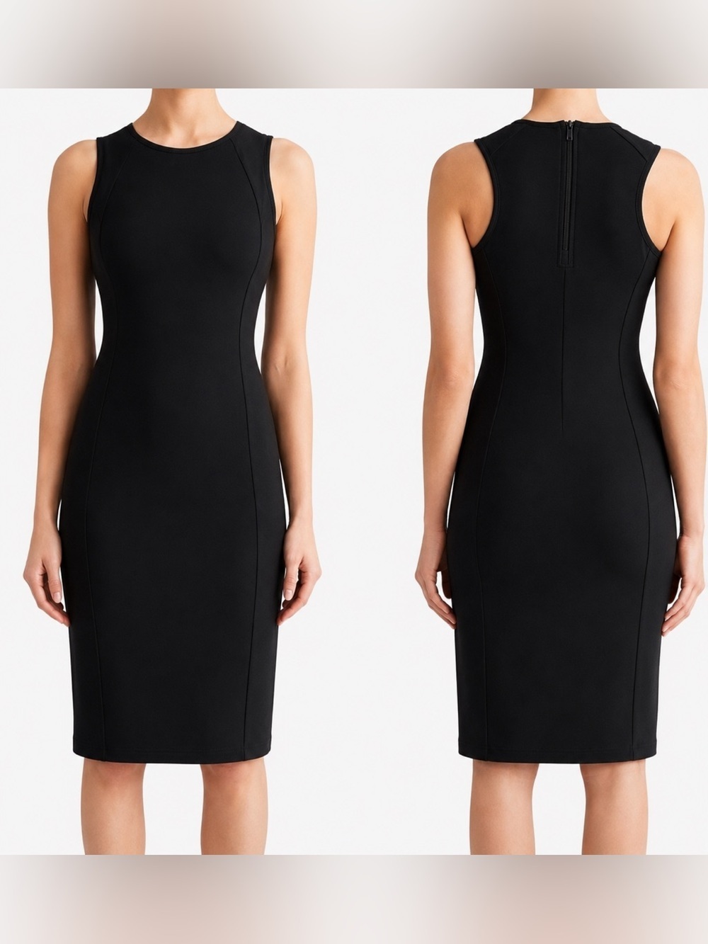 Athleta Black Cityscape Ponte Knit Sleeveless Athleisure Casual Sheath Dress XS